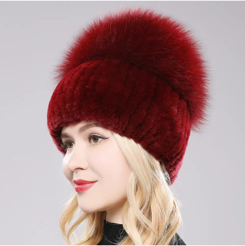 fur pom pom hat