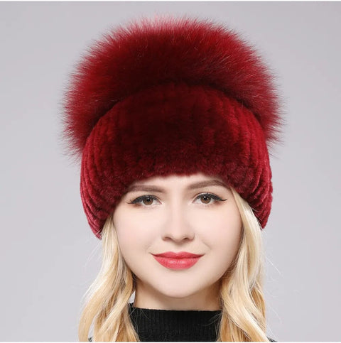 rabbit fur beanie