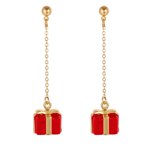 red drop earrings