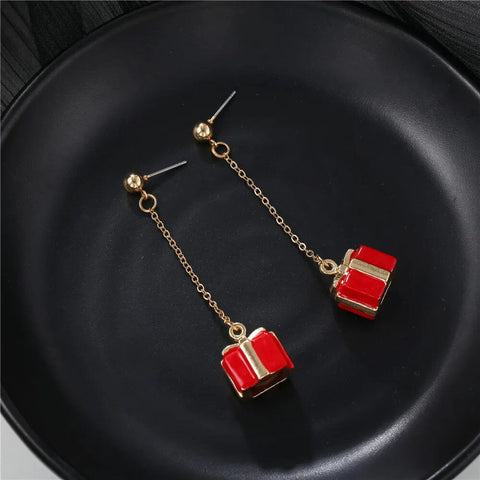 red earrings drop