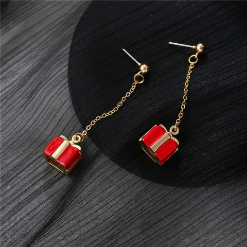 red stone drop earrings