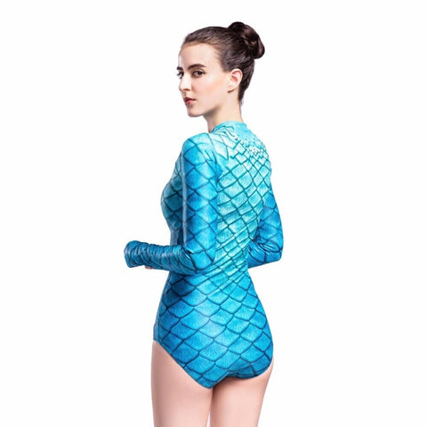 Women Rash Guards One-piece Long Sleeved Diving Suit